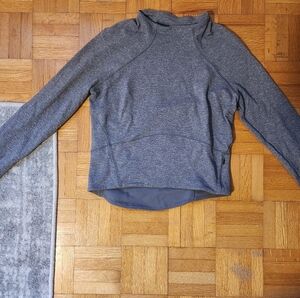 lululemon athletica Heathered Gray Mock Neck Long Sleeved Shirt